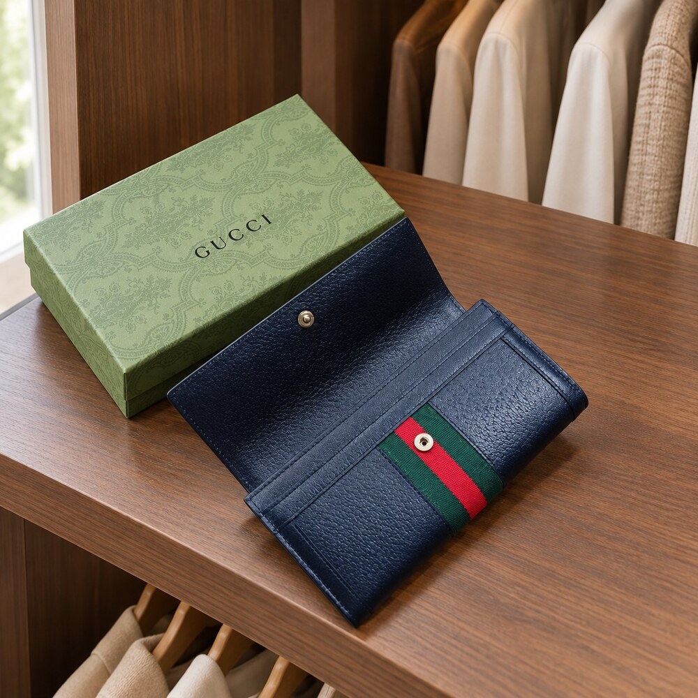 Gucci Ophidia GG Leather Long Flap Wallet - Picture 2 of 6